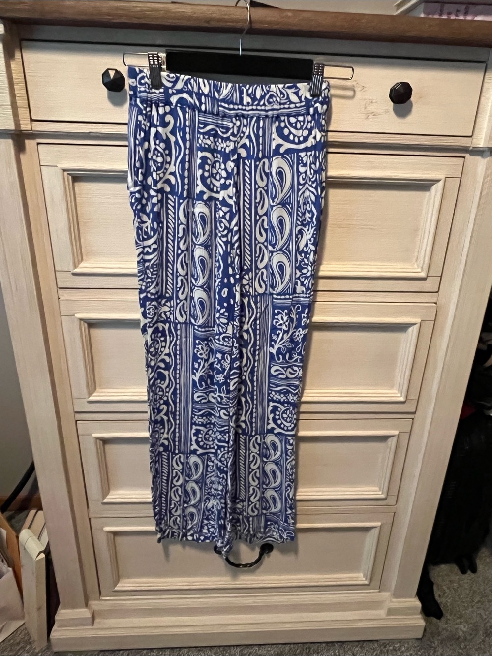 Zara Blue and White Wide-Leg Pants - Picture 2 of 3